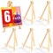 6 Pack 9 Inch Wood Easels, Easel Stand for Painting Canvases, Art, and Crafts., Tripod, Painting Party Easel, Kids Student Tabletop Easels for Painting, Portable Canvas Photo Picture Sign Holder